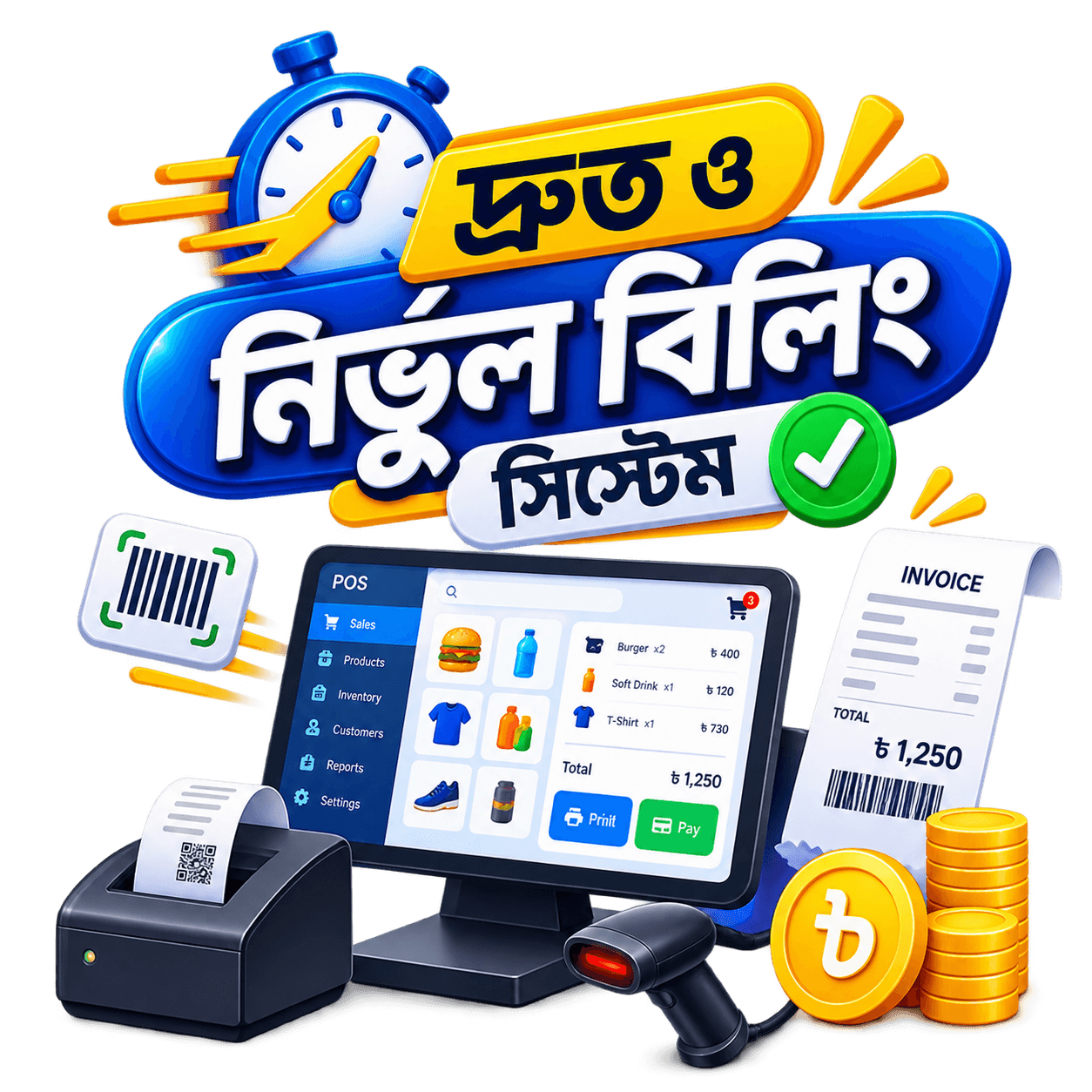 দ্রুত ও নির্ভুল বিলিং সিস্টেম